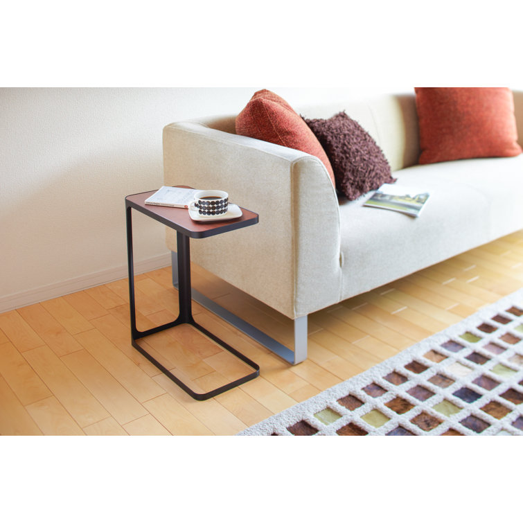 Yamazaki Home Small Metal And Wood Bedside Compact Side Table